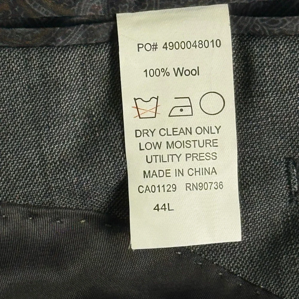 Lauren‎ Ralph Lauren Mens Wool Suit Jacket Blazer Charcoal Gray 44L 2-Button